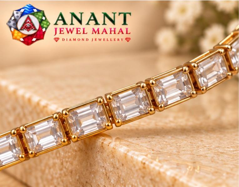 Bracelet - Elegant square link Stone Bracelet