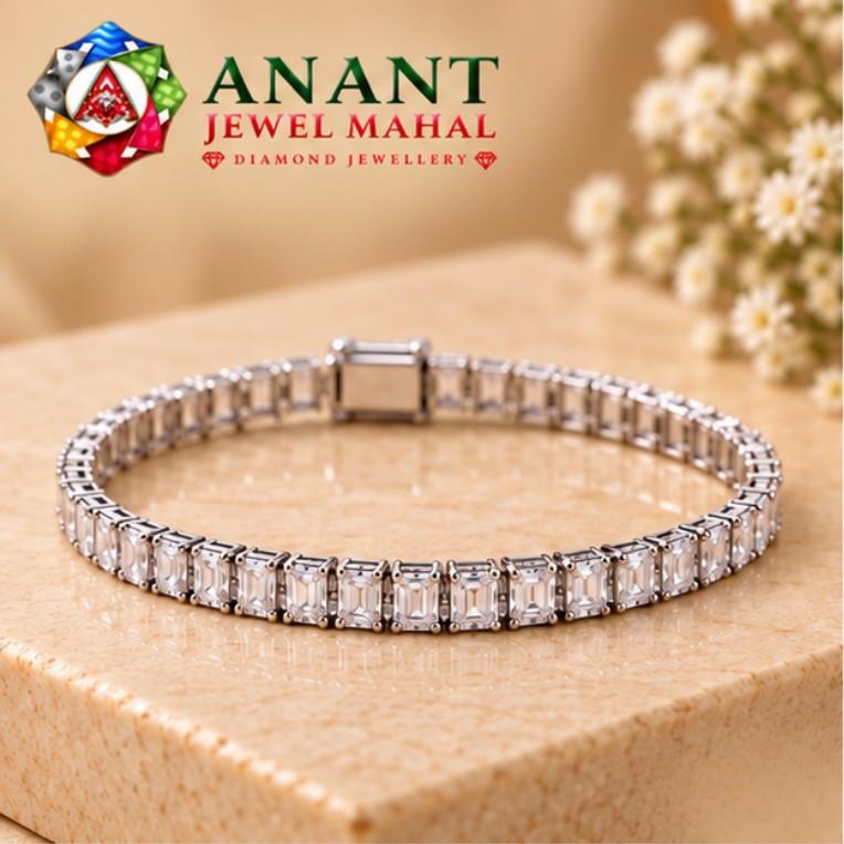 Bracelet - Elegant Square Link Tennis Bracelet