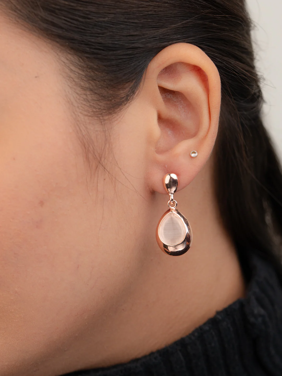 Gold Solitaire Earrings